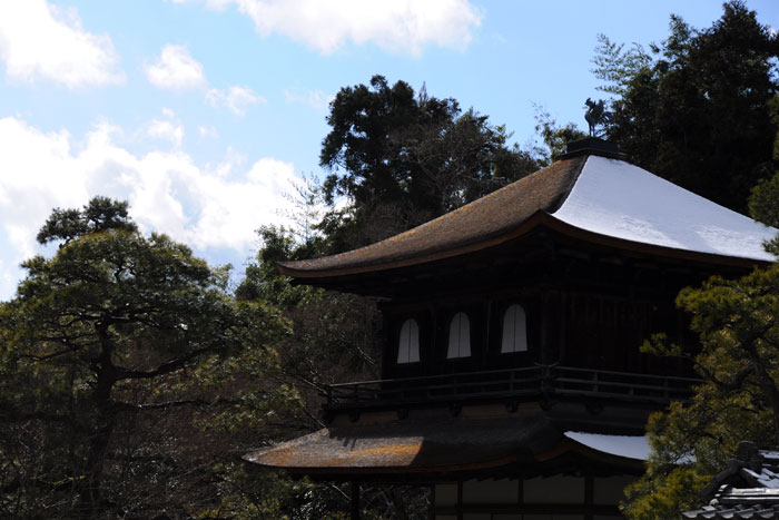 少し雪の銀閣寺
